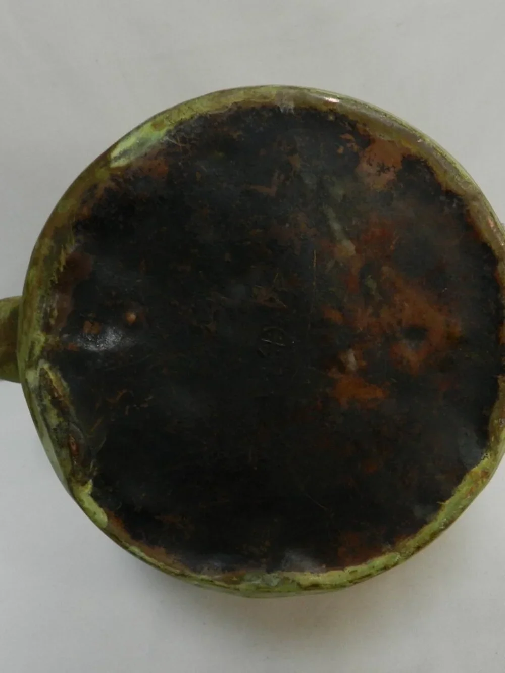 Antique Vintage Copper Tea Kettle Goose neck Spout green patina Handle 12